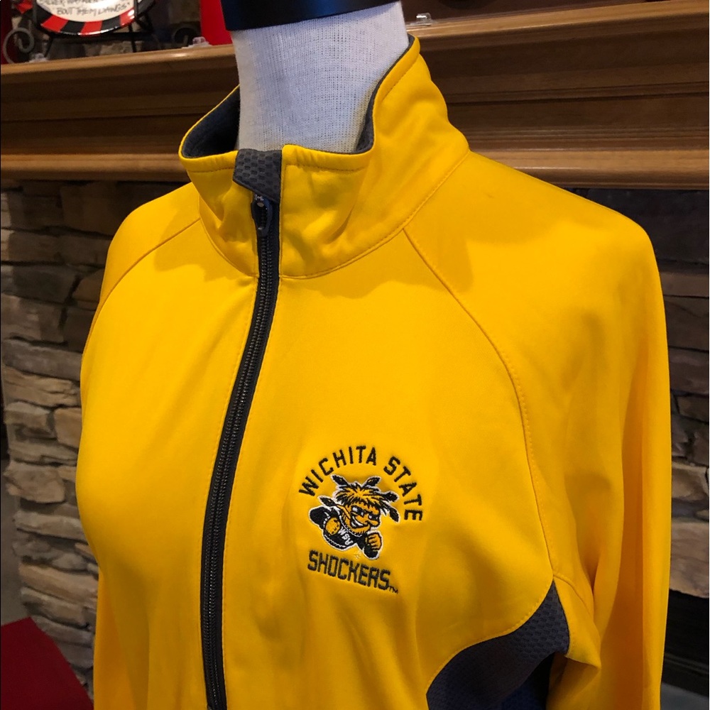 UNDER ARMOUR Ladies Yellow & Gray ‘Wichita State Shockers’ Lightweight Qtr Zip L